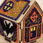3D Halloween House Bead Embroidery Kit on Wood DIY Spooky Decor - Image 4
