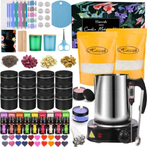 Haccah Premium Candle Making Kit Soy Wax Oils Tins Botanicals