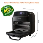 Innoteck 1800W Air Fryer Oven Rotisserie 12L In-1 Black - Image 6