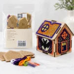 3D Halloween House Bead Embroidery Kit on Wood DIY Spooky Decor - Image 5