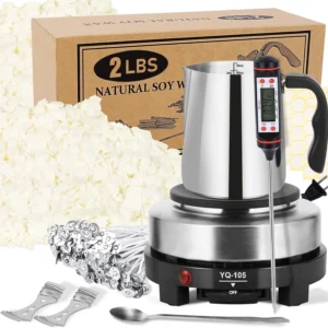 Soy Wax Candle Making Starter Kit 2LB Hot Plate Pitcher Wicks