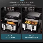 OYAJIA 10L Dual Zone Air Fryer 2600W Digital Double Basket - Image 4