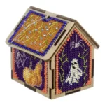 3D Halloween House Bead Embroidery Kit on Wood DIY Spooky Decor - Image 3