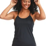 Brazilian Gym Top Womens Strappy Back Black Workout Yoga Fitness Tank