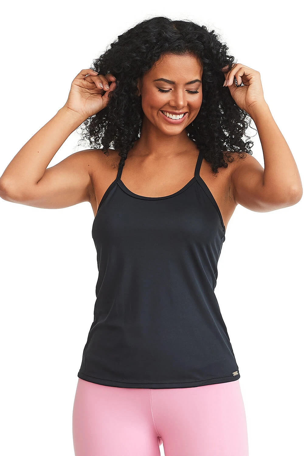 s-l1600 (2)s Brazilian Gym Top Womens Strappy Back Black Workout Yoga Fitness Tank - Image 1
