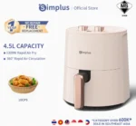 Simplus 4.5L Air Fryer 1300W Oil-Free Rapid Fry, Knob Control