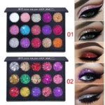 Pro 15 Glitter Eyeshadow Palette Shimmer Pigmented Long Lasting