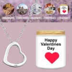 925 Silver Heart Necklace Gift Set with Candle And Pouch - Image 3