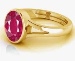 Ruby Oval Gemstone Gold Plated Adjustable Ring Anniversary Gift - Image 2