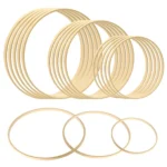 10Pcs Bamboo Wood Rings Macrame Dream Catcher Wreath Wedding DIY - Image 2