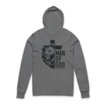 Man of God Lion Cross Graphic Hoodie Christian Faith Mens - Image 5