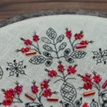 Counted Cross Stitch Kit Red Mandala Snowflake Floral Geometric Art - Image 2
