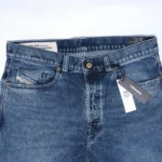 Diesel Jeans Mens Regular Straight Leg Mid Blue Wash Designer New - Image 4