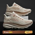 NOKA Chunky Cushion Running Shoes Blue Yellow Mens Trainers - Image 4