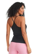 Brazilian Gym Top Womens Strappy Back Black Workout Yoga Fitness Tank - Image 4