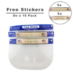 10 PC Reusable Transparent Full Face Safety Shield Direct Splash