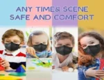 Kids Black KN95 Face Mask 5 Layer FFP2 CE Approved Disposable