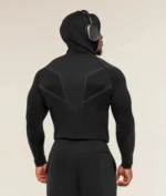 Gymshark Seamless Half-Zip Hoodie Mens Black Blue Large - Image 4