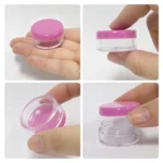 25 Pcs 5g Plastic Cosmetic Sample Jar Containers with Pink Lids - Image 3