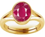 Ruby Oval Gemstone Gold Plated Adjustable Ring Anniversary Gift - Image 3