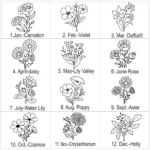 Personalised Birth Flower Necklace Custom Engraved Date Gift Her - Image 5