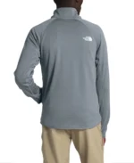 North Face Mens Full Zip Fleece Jacket Grey Lightweight Outdoor Layer - Image 3
