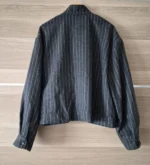 Women’s Grey Pinstripe Casual Winter Jacket - Image 5