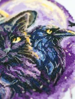 5D Diamond Painting Kit Witch Black Cat Halloween Full Drill DIY Art - Image 5