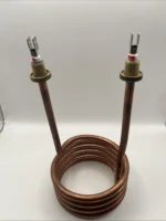 Copper Coil Heating Element Dual Threaded Mount, Spade Terminals