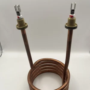 Copper Coil Heating Element Dual Threaded Mount, Spade Terminals
