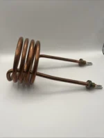 Copper Coil Heating Element Dual Threaded Mount, Spade Terminals - Image 3