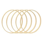 Bamboo Wooden Hoop Rings Wedding Wreath Macrame Dream Catcher - Image 3