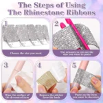 Self Adhesive Rhinestone Ribbon Roll Diamante Bling Wedding Craft - Image 3