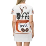Coffee Time Printed Casual T-Shirt Dress for Women - Image 2