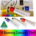 Chromacryl 10 Tube Acrylic Paint Set 10 x 75ml Australian Made Colours - Image 4