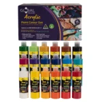 Global Colours Acrylic Paint Set 18 Colours Eco-Friendly Non-Toxic - Image 2