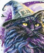 5D Diamond Painting Kit Witch Black Cat Halloween Full Drill DIY Art - Image 6