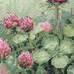 Counted Cross Stitch Kit Dragonfly Pink Clover Flowers Nature Floral - Image 6