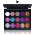 Pro 15 Glitter Eyeshadow Palette Shimmer Pigmented Long Lasting - Image 5
