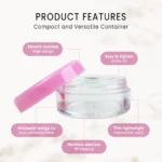 25 Pcs 5g Plastic Cosmetic Sample Jar Containers with Pink Lids - Image 2