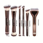6Pcs Pro Kabuki Makeup Brush Set Foundation Blending Powder - Image 3