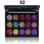 Pro 15 Glitter Eyeshadow Palette Shimmer Pigmented Long Lasting - Image 4