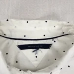 White Polka Dot Button-Up Shirt Casual Long Sleeve Top - Image 6