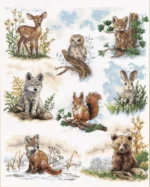 Woodland Animals Cross Stitch Kit  Forest Friends Embroidery Set
