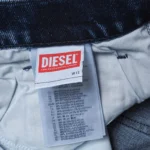Diesel Jeans Mens Regular Straight Leg Mid Blue Wash Designer New - Image 2