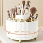 Rotating Makeup Organiser Brush Holder Vanity Storage White