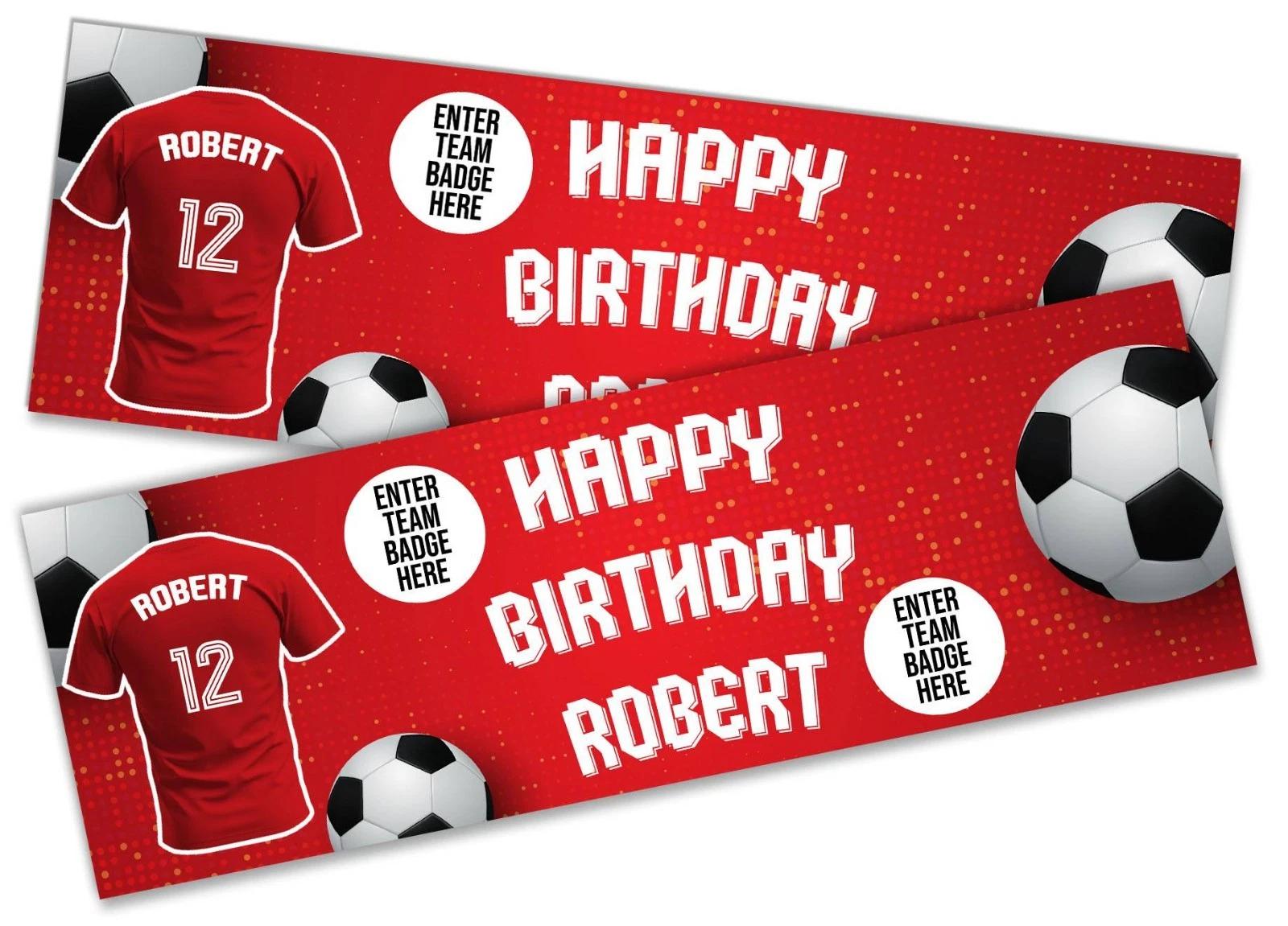 s-l1600 (7) Personalised Football Birthday Banner Kids Party Name Age Team Badge - Image 1