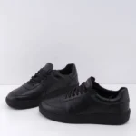 HUGO Boss Black Leather Low-Top Sneakers Mens Court Shoes - Image 5
