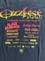 Vintage Ozzfest 2001 Tour Graphic Band T Shirt Black - Image 3