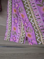 Pink Floral Printed Long Casual Shirt Dress - Image 5